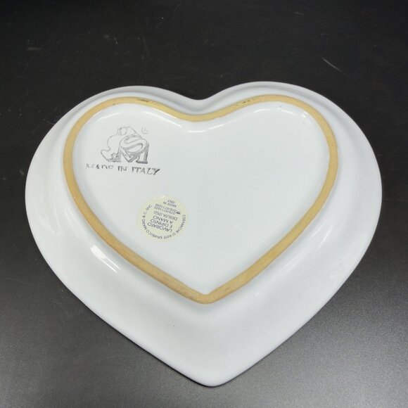 Hand Painted Deruta Italian Pottery Dish Plate Heart Shaped Folk Art Decorative - Picture 10 of 13